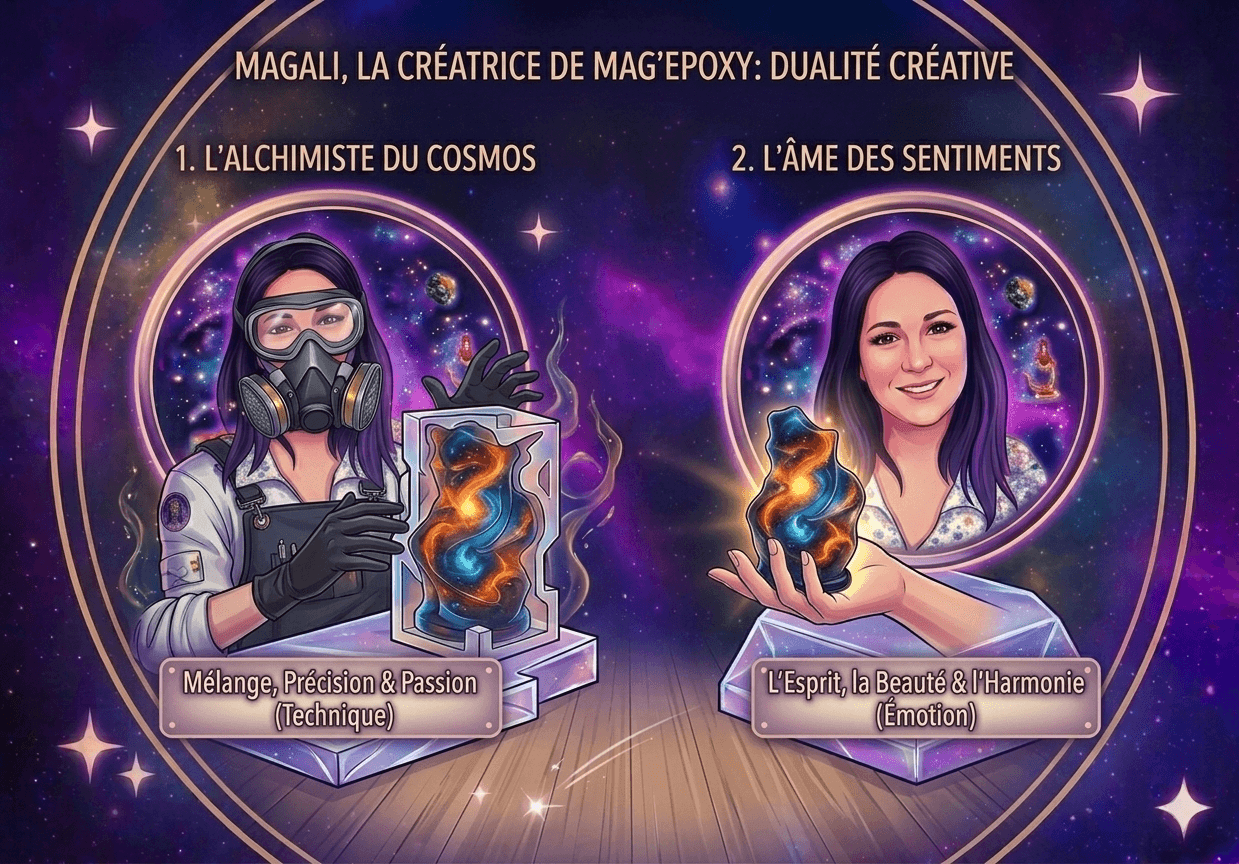 Magali créatrice artisanale de Mag'ical Epoxy - L'alchimiste et l'âme des sentiments - Haute-Vienne